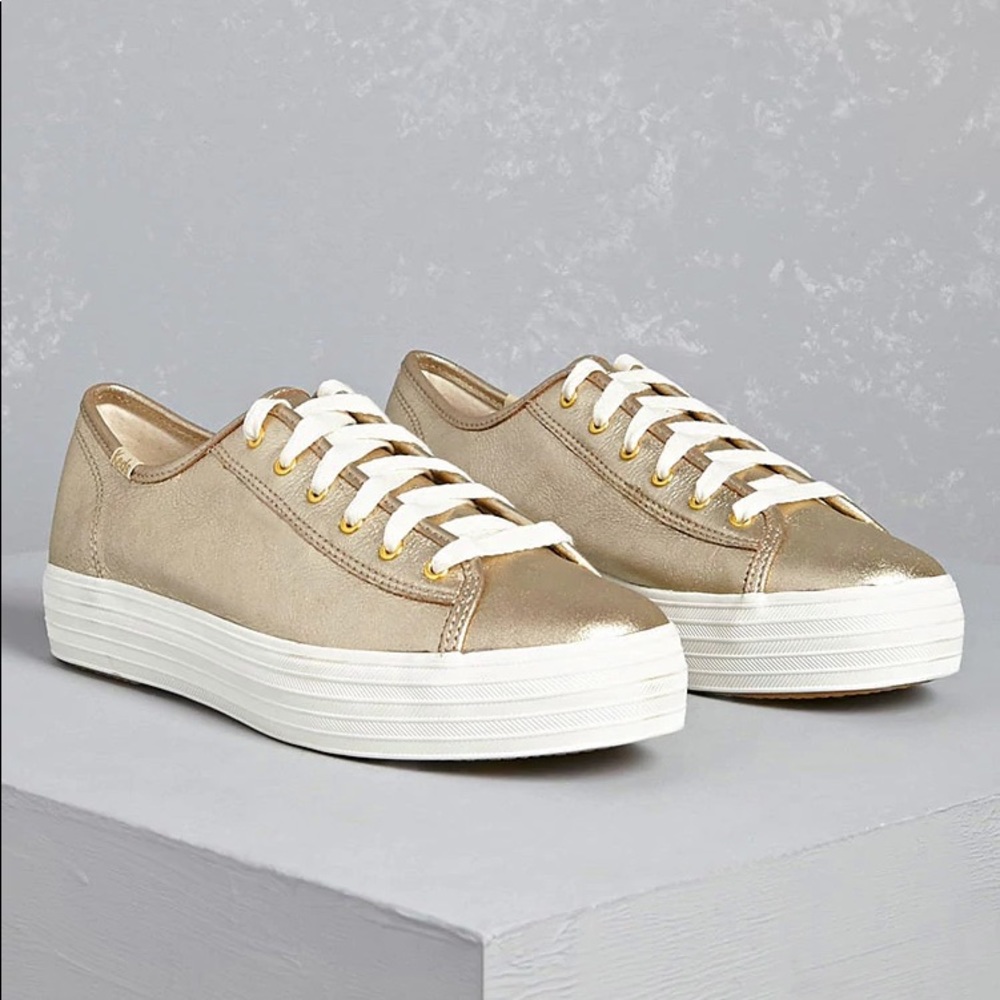 Keds Gold Metallic Low-Top Sneakers